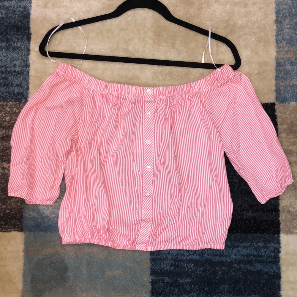 Forever 21 Striped Off-The-Shoulder Top
